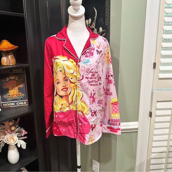 Dolly Parton Quote Print Pajama Set Size Small and Medium NWOT - Picture 1 of 11